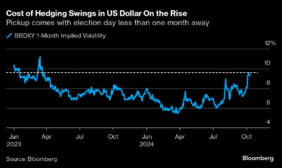 美国大选前波动率飙升 企业加大力度对冲外汇风险